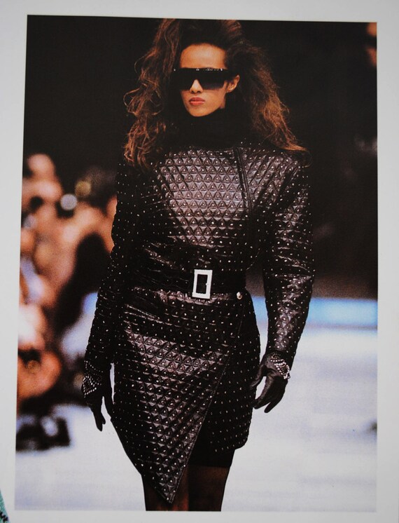 Important 1980's  Vintage VERSACE Studded Leather… - image 1