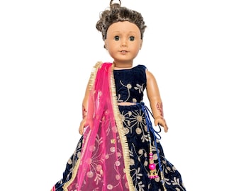Indian Dress (Lehenga) to fit 18" Doll