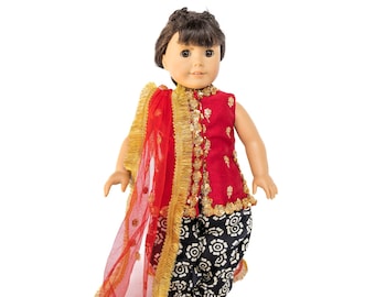Indianer Kleid (Salwar-Kurta) für 18 &quot;Puppe