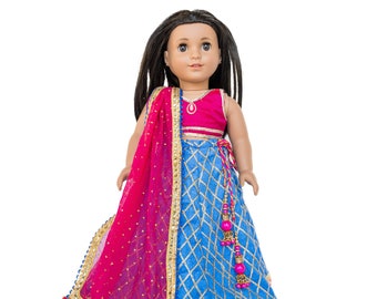 Indianerkleid (Lehenga) passend für 18&quot;Puppe