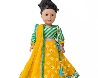 Indian Dress (Lehenga) to fit 18" Doll
