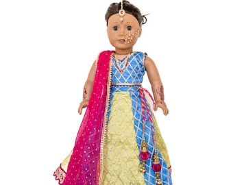 Indian Dress (Lehenga) to fit 18" Doll