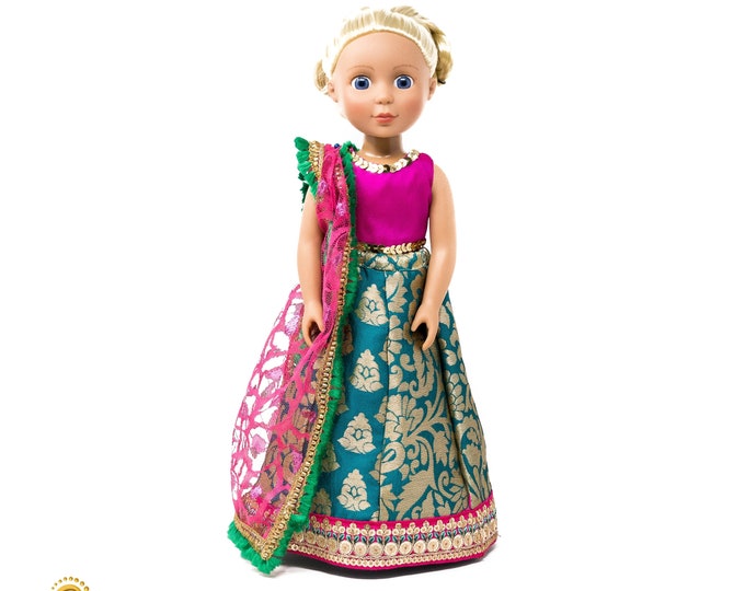 Welliewishers14 Inch Indian Doll Dress Lehenga Etsy 