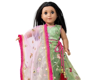 Indian Dress (Lehenga) to fit 18 inch Doll