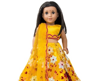 Indian Dress (Lehenga) to fit 18" Doll
