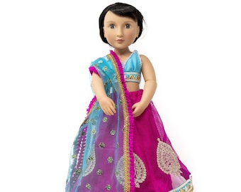 Indian Dress (Lehenga) to fit 16” Doll