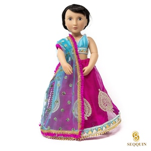 Indian Dress (Lehenga) to fit 16” Doll