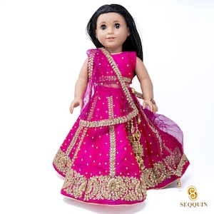 Indian Dress (Lehenga) to fit 18" Doll