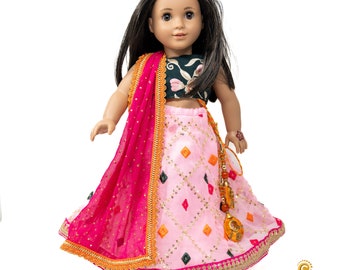 Indian Dress (Lehenga) to fit 18 inch Doll