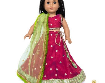 Indian Dress (Lehenga) to fit 18" Doll