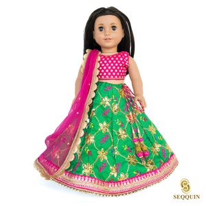 Indian Dress (Lehenga) to fit 18" Doll