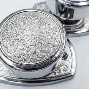 Set 2 Silver Interior Dummy Door Knobs Handles Drawer Pulls, Dresser Modern Chrome Round Knobs, cabin bathroom drawer pull, Vintage Hardware