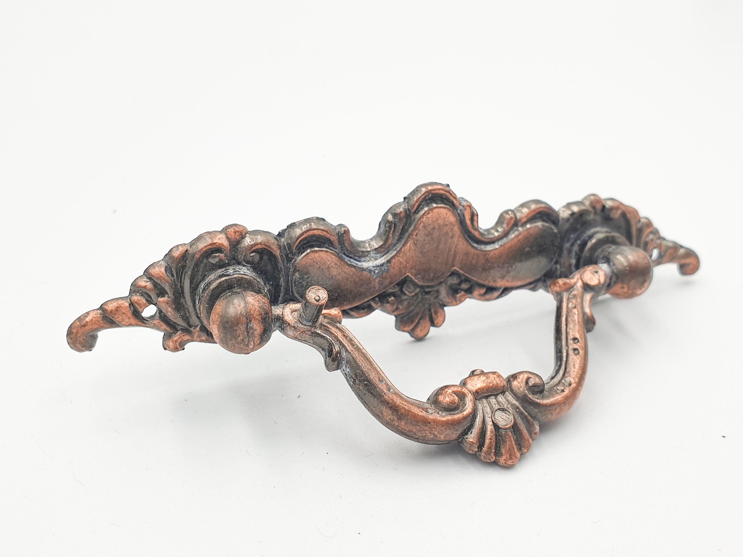 Vintage drawer pulls brass baroque ornate restoration Etsy