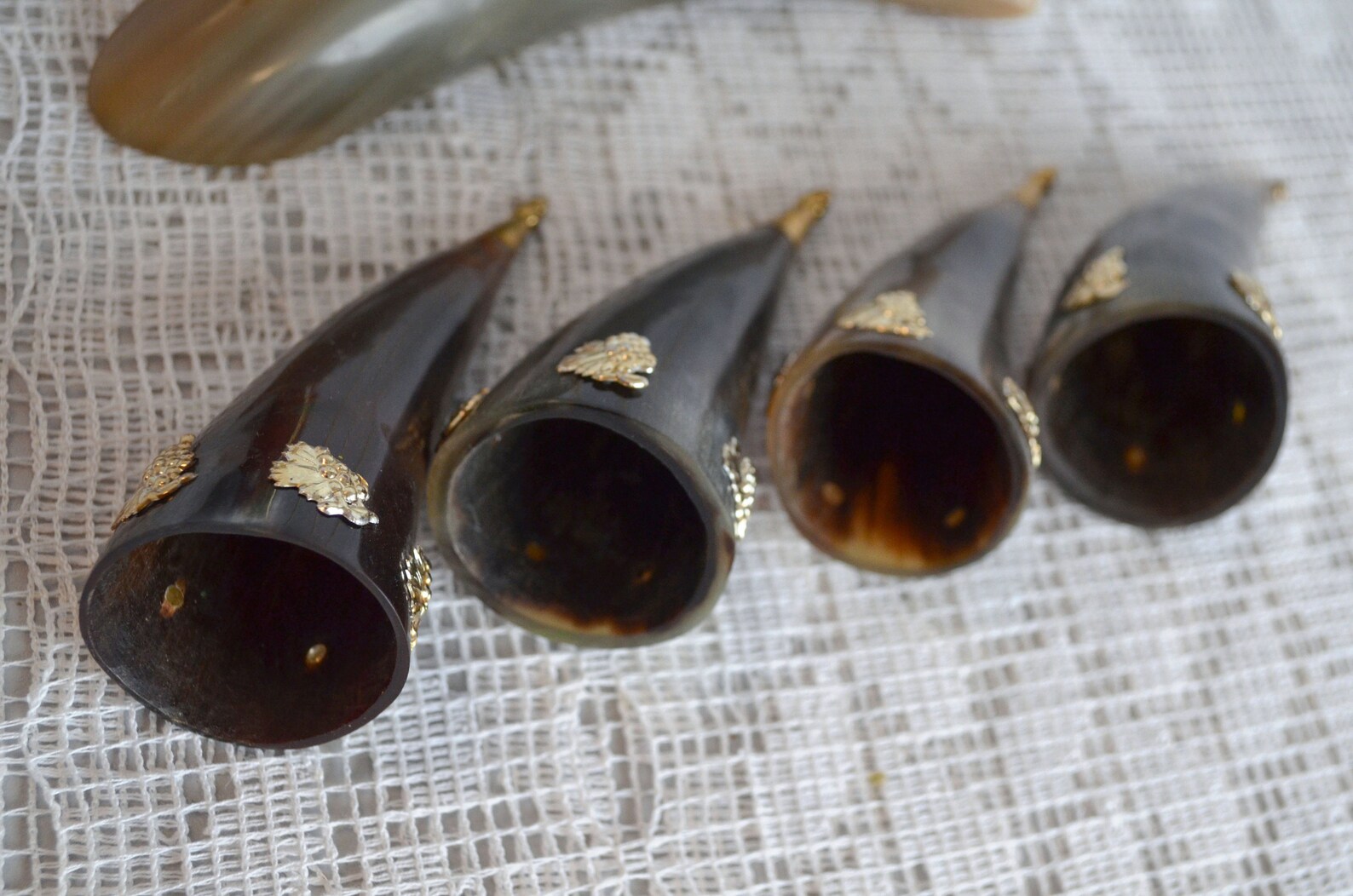 Vintage horn shot glasses set drinking mead viking cup chicago Etsy