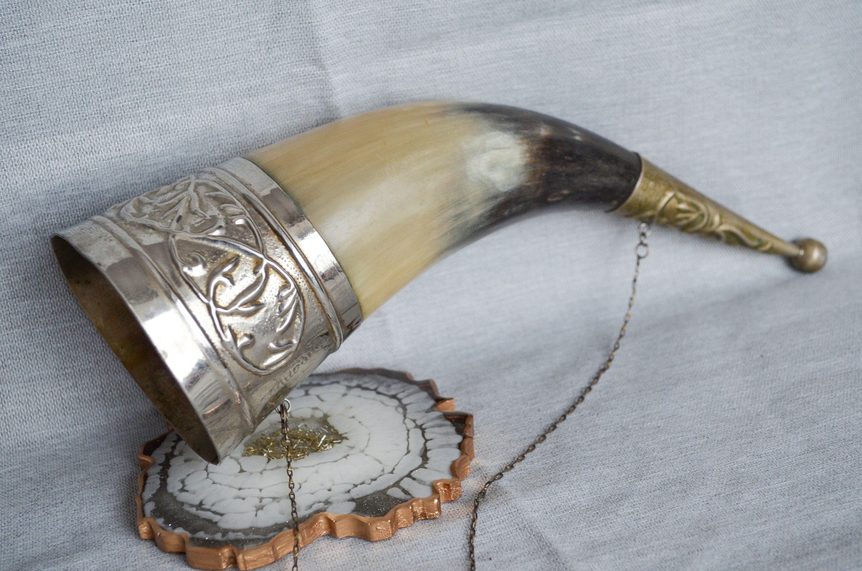 Vintage drinking horn celtic norse scandinavian viking mead Etsy