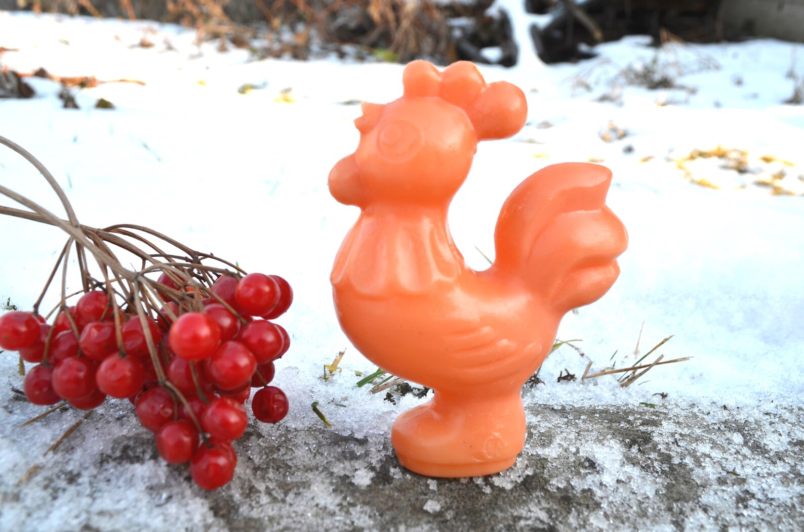 Vintage plastic toy Rooster Chicken Hen figurine new baby Etsy