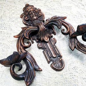 Antique Style Wall Sconce Candle Holder Ornate Bronze Finish with Mythical Face Detail, Vintage Baroque Candle Sconce Gothic Victorian