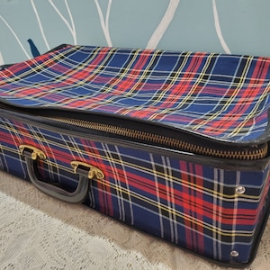 Sac à main de voyage pliable bleu écossais pour homme et
