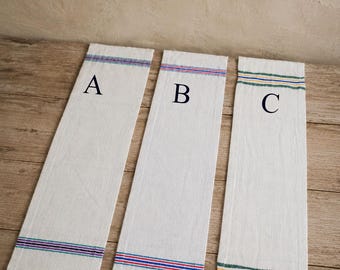 Runner da tavola vintage in lino, stile rustico da fattoria, decori country francesi tessuti a mano, 190 x 38 cm/75 x 15 pollici