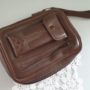 Vintage Herren Armband Tasche Mann Geldbörse Kupplung olimpisches Symbol Moskau 80 Emblem, Handgelenk Messenger kleine Reisetasche Minitasche Geldbeutel, vegane Geldbörse Beutel
