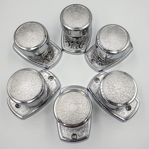 Set 2 Silver Interior Dummy Door Knobs Handles Drawer Pulls, Dresser Modern Chrome Round Knobs, cabin bathroom drawer pull, Vintage Hardware