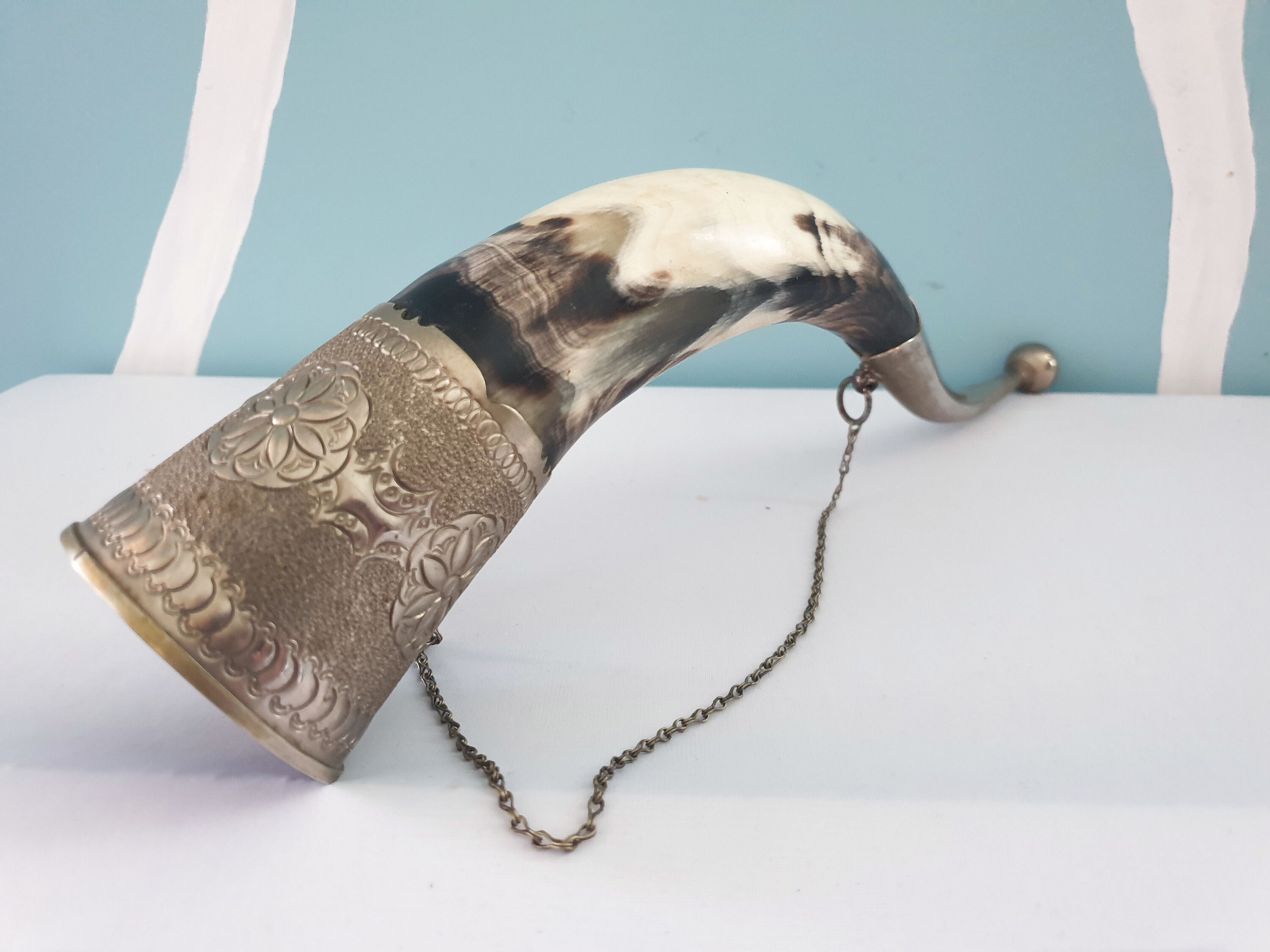 Vintage scandinavian large drinking mead horn chicago bulls Etsy