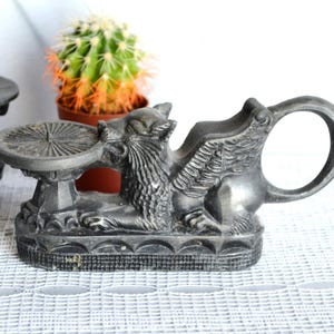 Goth Candle Holder Griffin Gargoyle with Handle, Gothic Witchy Candlestick Holder, Home altar decor, Witchcraft supplies
