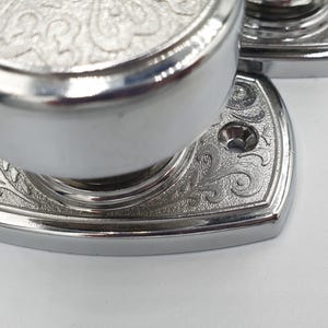 Set 2 Silver Interior Dummy Door Knobs Handles Drawer Pulls, Dresser Modern Chrome Round Knobs, cabin bathroom drawer pull, Vintage Hardware