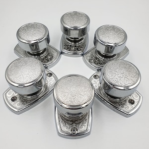 Set 2 Silver Interior Dummy Door Knobs Handles Drawer Pulls, Dresser Modern Chrome Round Knobs, cabin bathroom drawer pull, Vintage Hardware