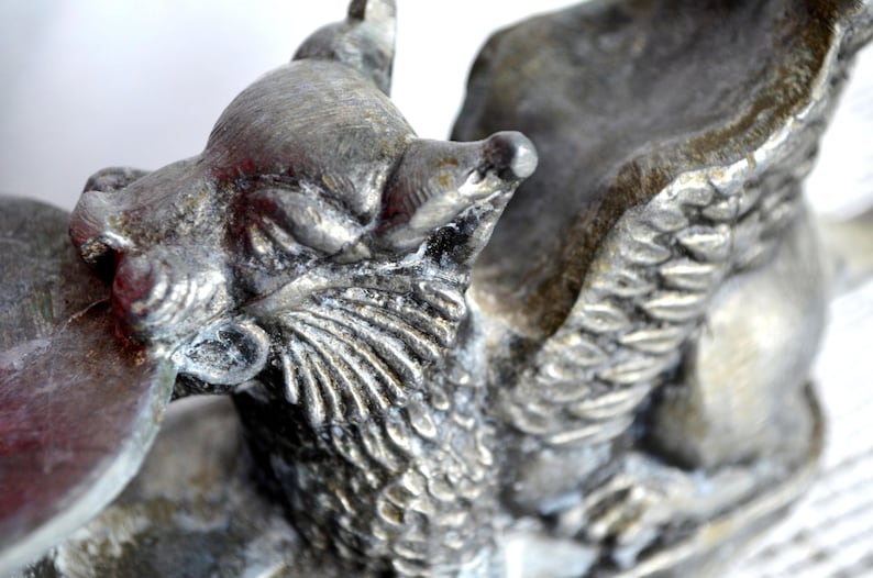 Goth Candle Holder Griffin Gargoyle with Handle, Gothic Witchy Candlestick Holder, Home altar decor, Witchcraft supplies