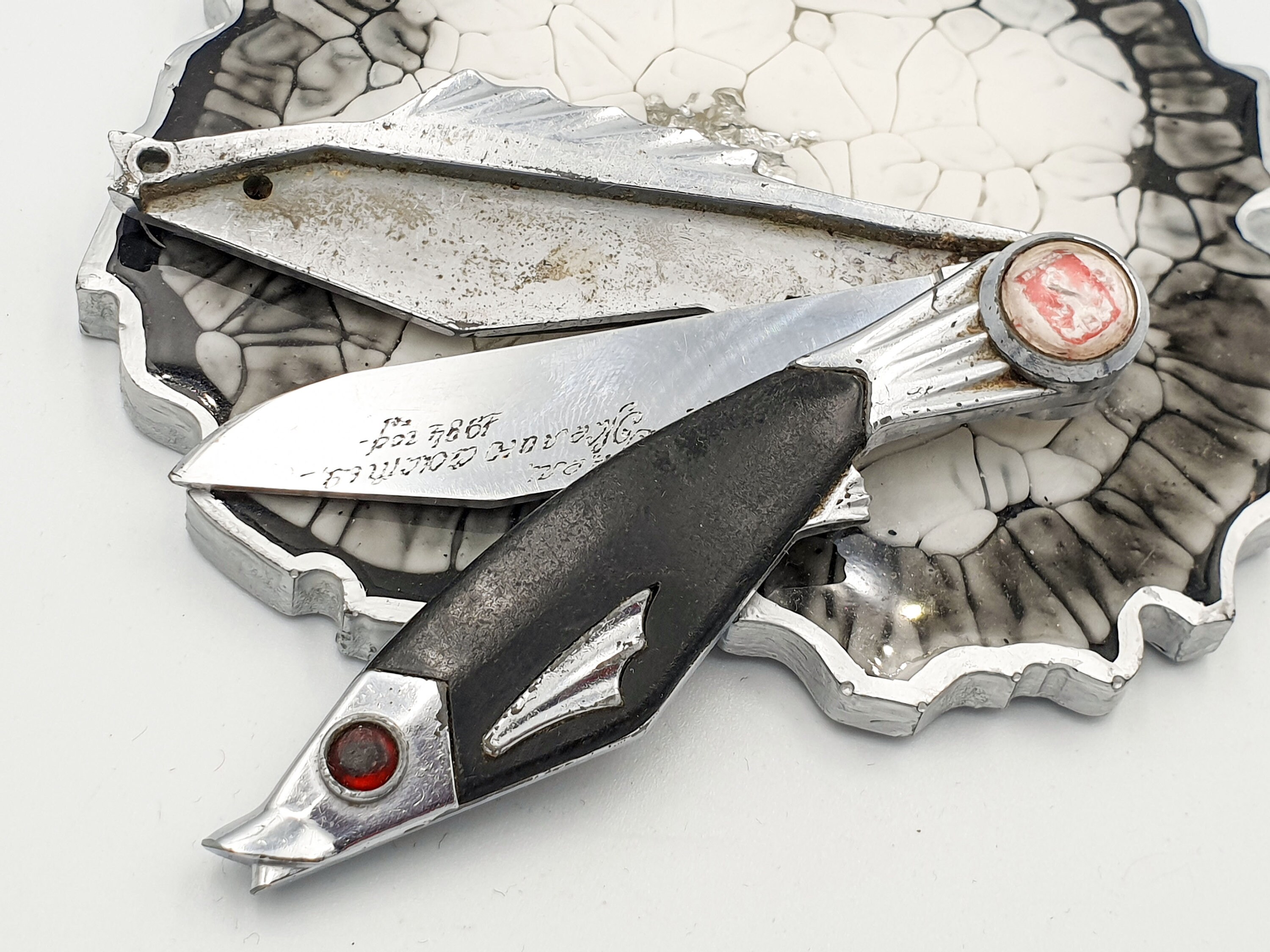 Vintage fish pocket knife Fisherman Gift hunting knife Etsy