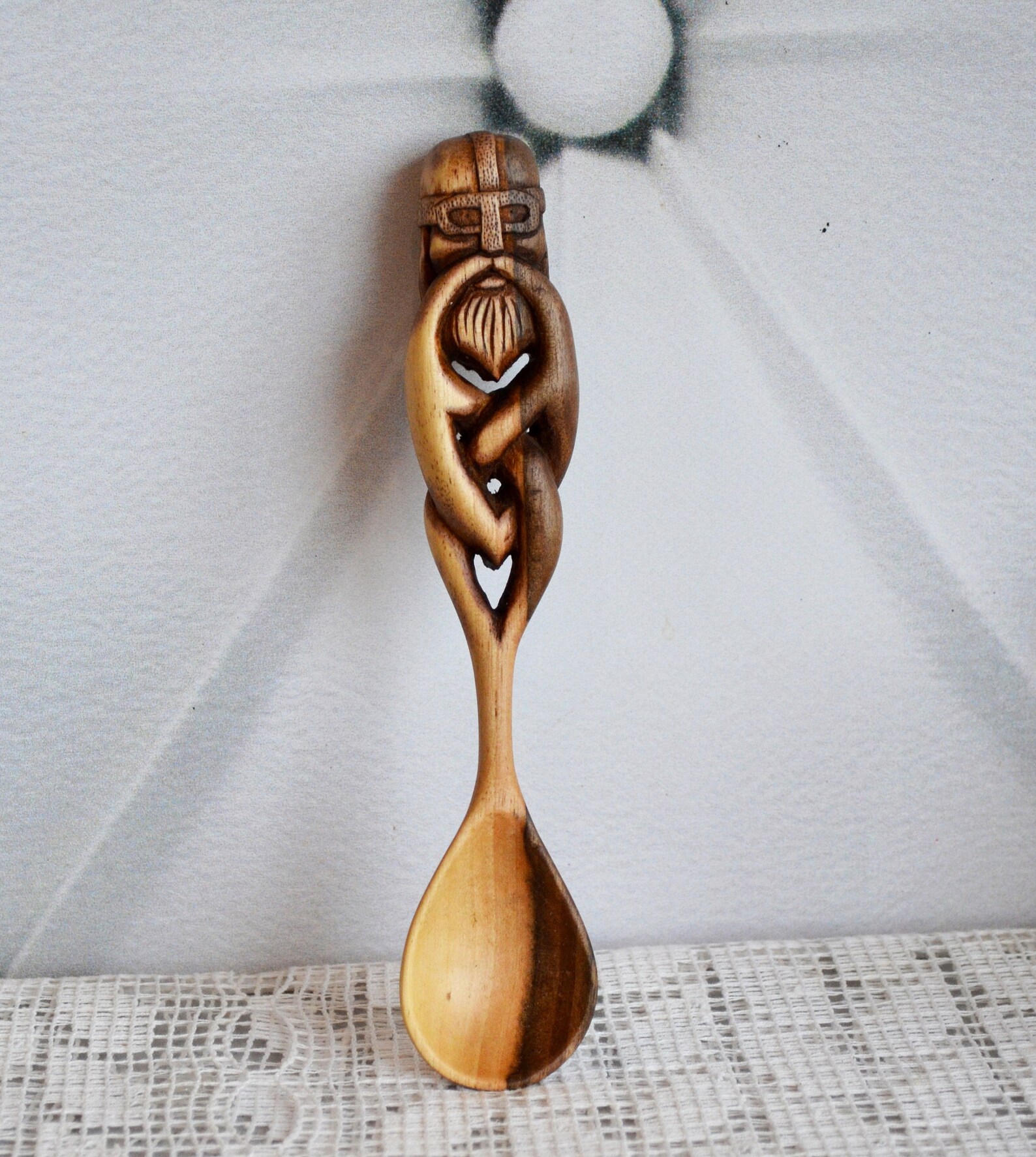 Hand carved Wood spoon viking gift small wooden spoon beard Etsy