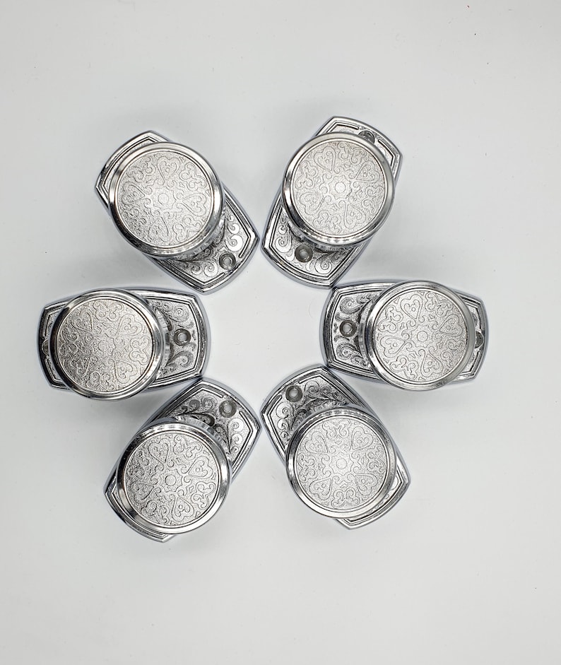 Set 2 Silver Interior Dummy Door Knobs Handles Drawer Pulls, Dresser Modern Chrome Round Knobs, cabin bathroom drawer pull, Vintage Hardware
