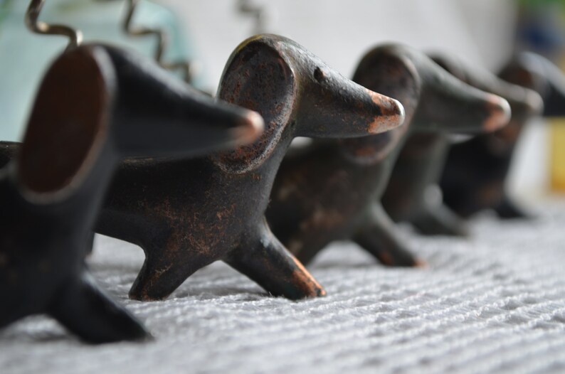 Vintage DOG Figurine Corkscrew Dachshund Wine Bottle Opener, Art Deco Bar Decor, Animal Walter Bosse, Birthday Gift for Him Men