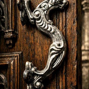 Vintage Silber Hund Türgriff: Eisen Metall Schubladenknauf, 1970er Jahre Tier Dekor