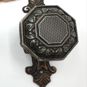 Pomo de puerta exterior octogonal, tirador de cajón vintage con placa trasera, pomo central decorativo de latón.