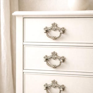 Vintage Drop Bail Pulls Antique Bronze, Cabinet Dresser Wardrobe Handle, Baroque Victorian Ornate Antique Style Furniture Hardware