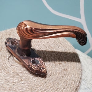 Vintage Ornate Copper Door Handles, Antique French-Style Door Hardware, Rustic Cottagecore Decor, Restoration Salvage Parts, Window Handle