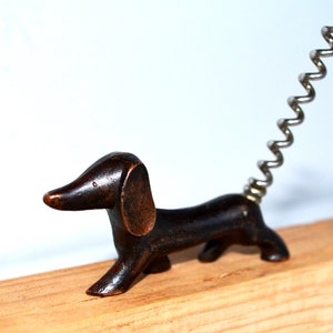 Vintage DOG Figurine Corkscrew Dachshund Wine Bottle Opener, Art Deco Bar Decor, Animal Walter Bosse, Birthday Gift for Him Men