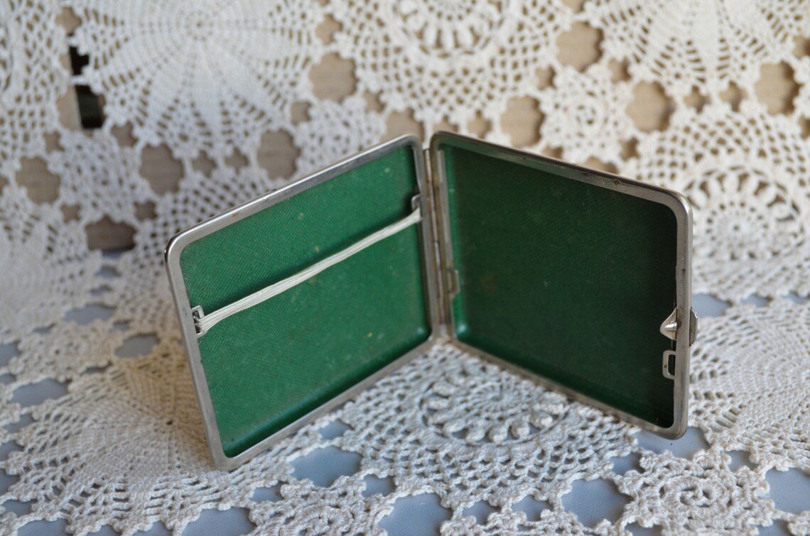Vintage green bakelite Cigarette Case business card holder Etsy