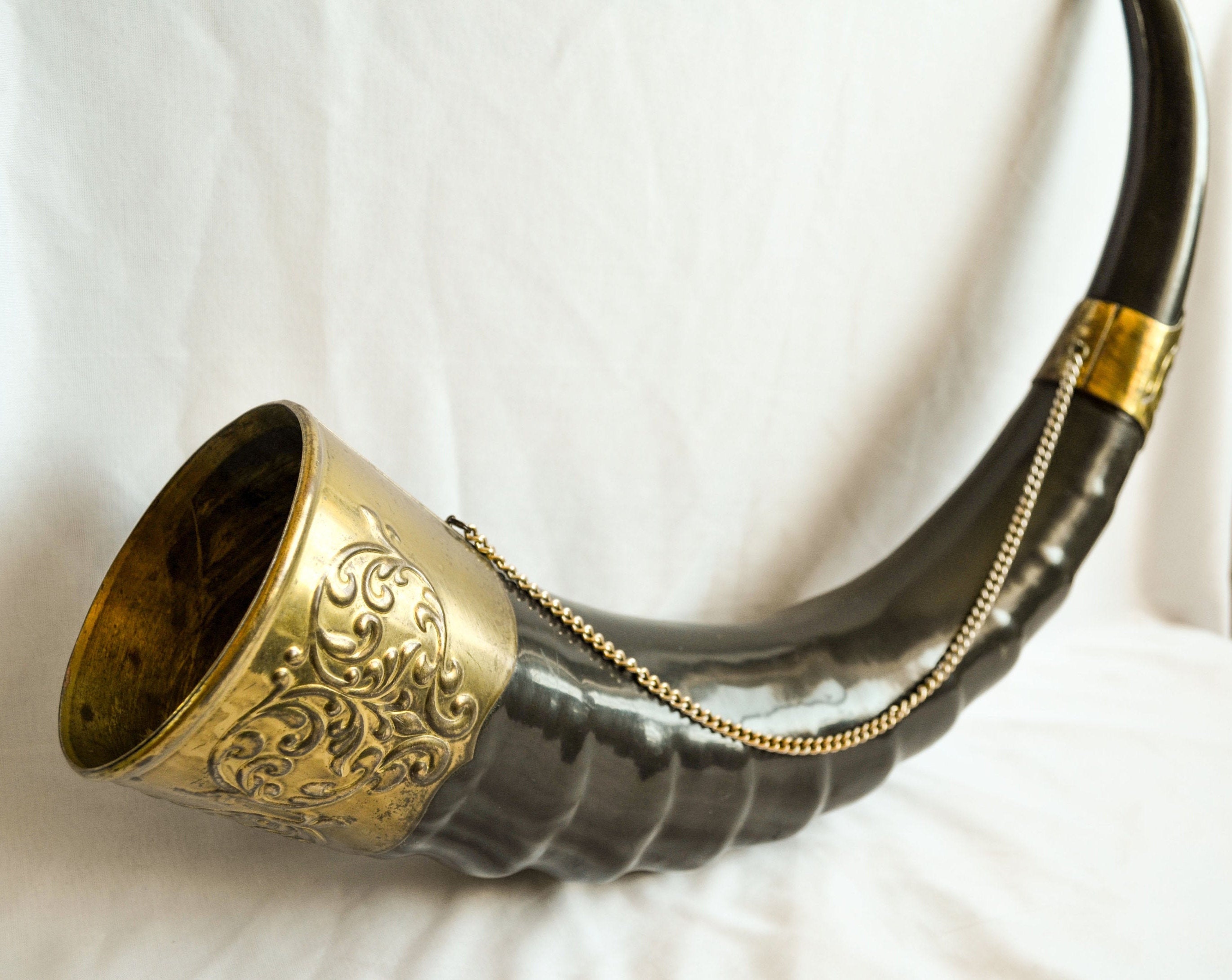 Vintage big drinking viking mead fake horn cup norse Etsy