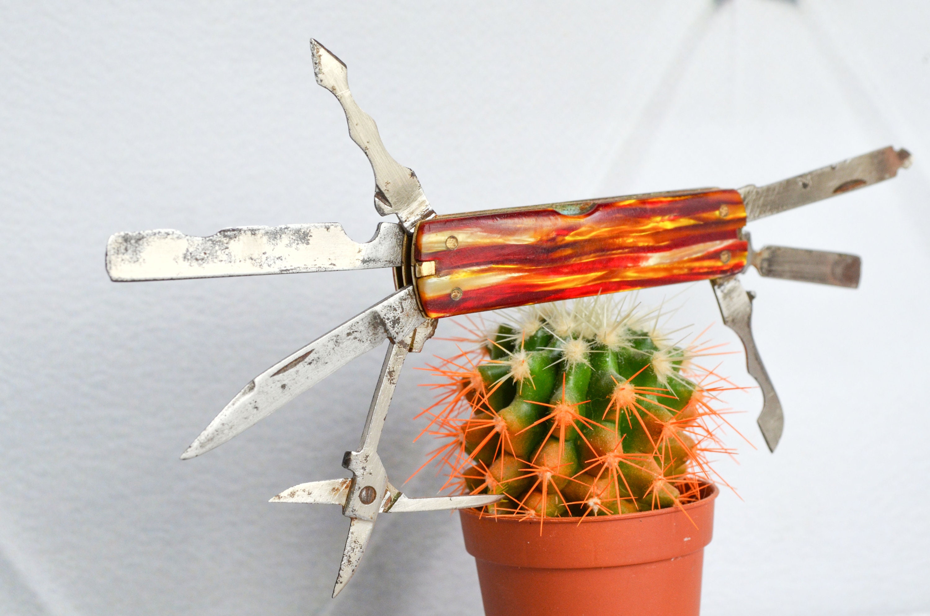 Vintage multi tool folding pocket knife with scissors Etsy