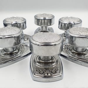 Set 2 Silver Interior Dummy Door Knobs Handles Drawer Pulls, Dresser Modern Chrome Round Knobs, cabin bathroom drawer pull, Vintage Hardware