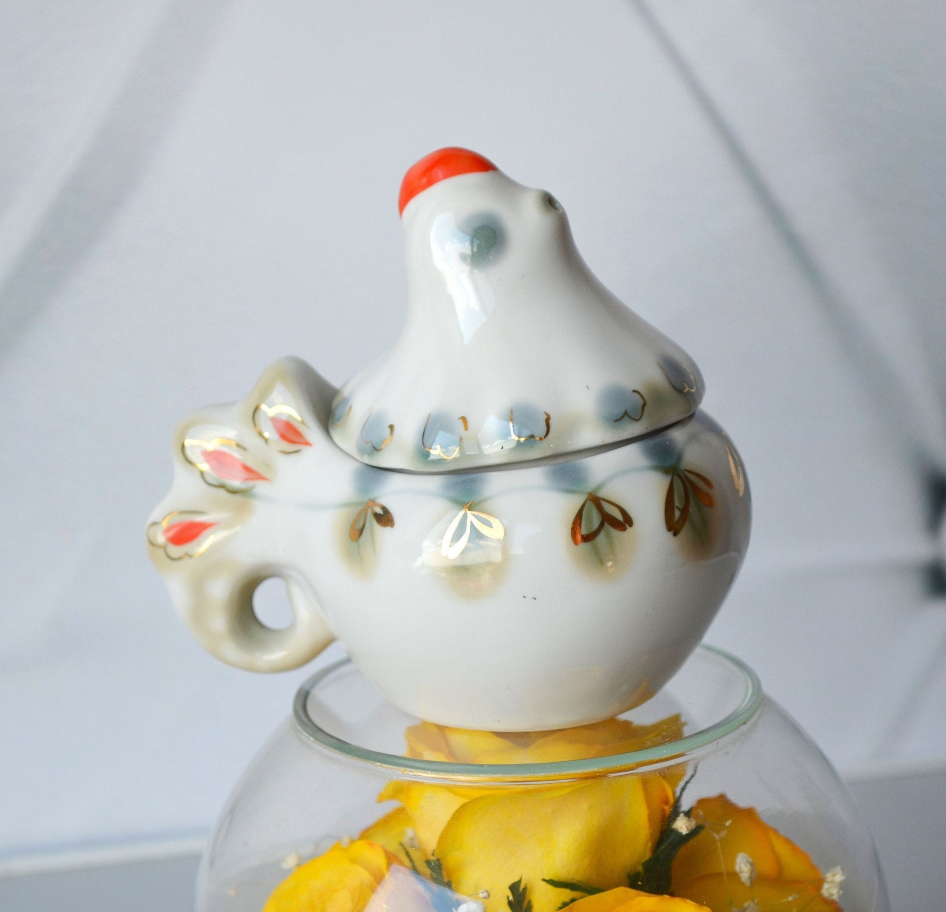 Vintage white ceramic Salt Cellar with Lid Hen on nest bird Etsy