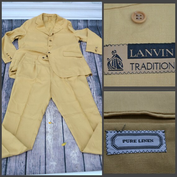 Vintage Lanvin Italy linen mens suit, mens wedding
