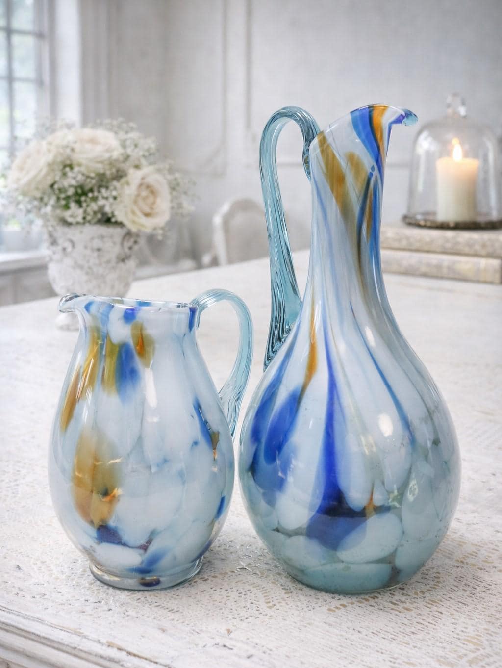 Blue Murano Glass Pitcher - Etsy