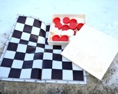 Jahrgang Brettspiel, Steine gesetzt, Reise-Dame Zugluft set, Mini Dame eingerichtet, Geschenk für Spiel-Liebhaber, Retro-Stil-Spiel, Zugluft Satz verpackt