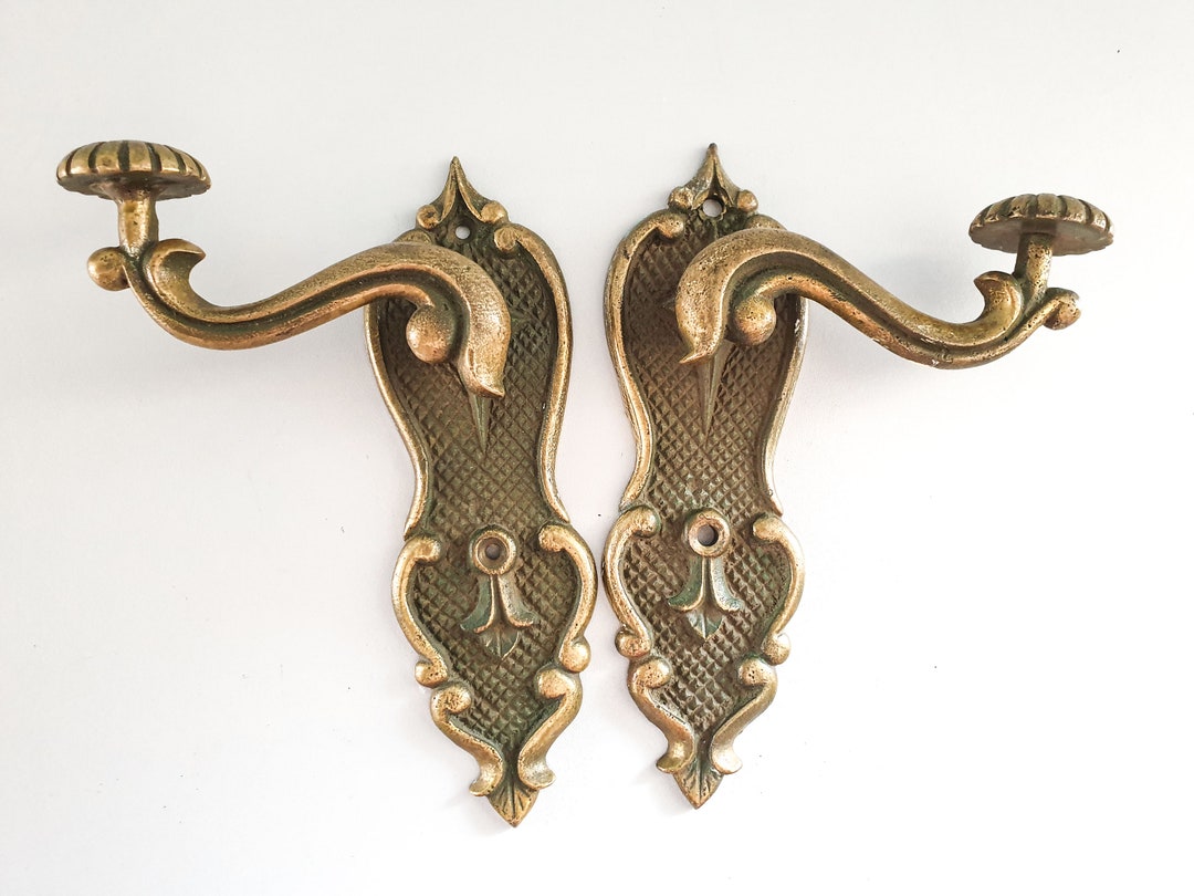 Antique Brass Victorian Door Handles Bronze Door Large Pull Etsy