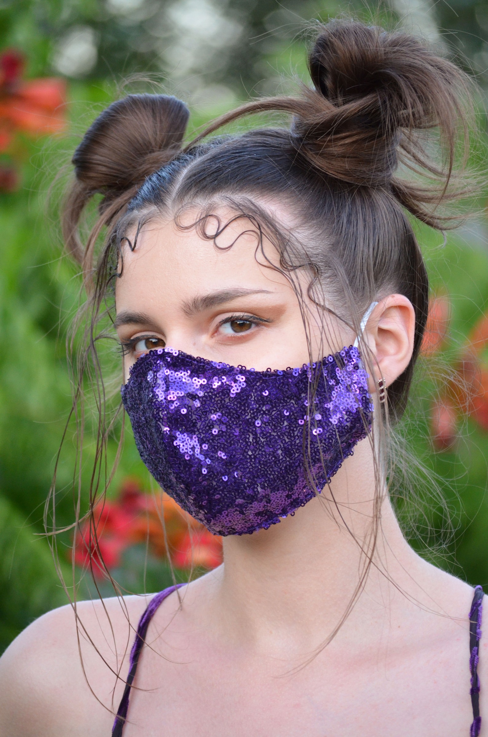 Purple bling face mask Sparkle glamorous face covering pink Etsy