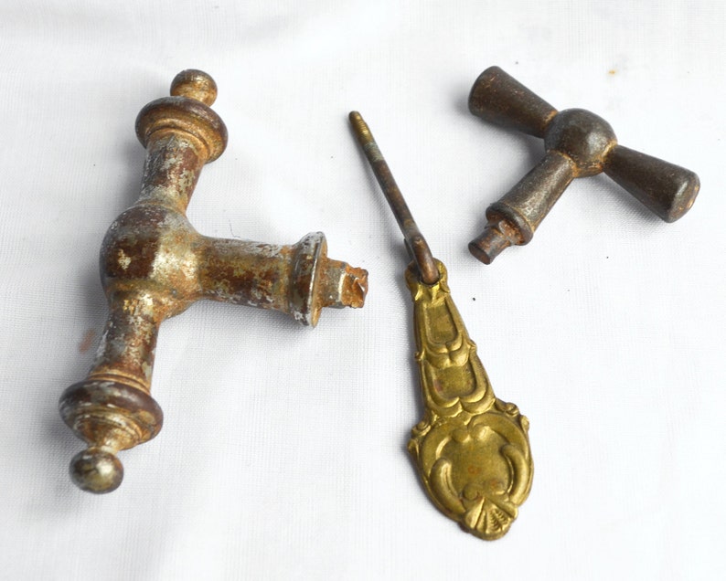 Antique rusty metal faucet handle samovar parts Vintage Etsy